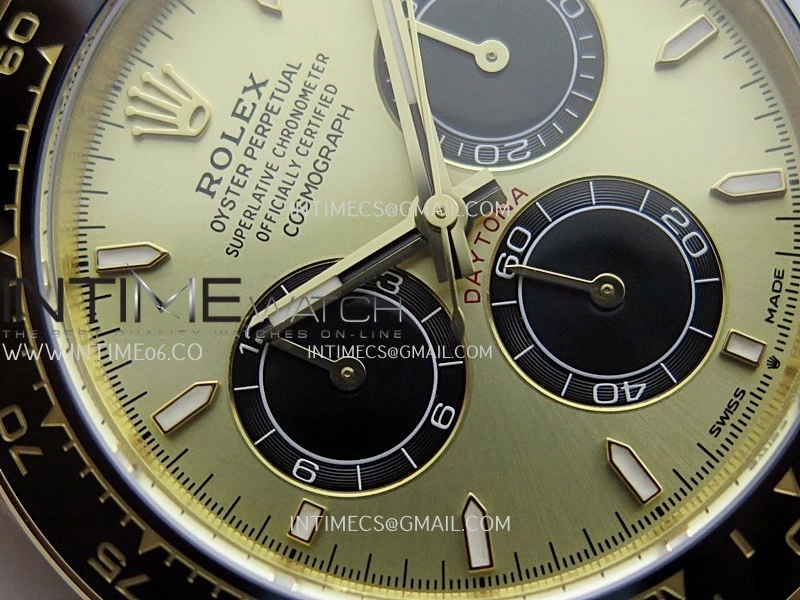 Daytona 126518 Gain Weight ARF 1:1 Best Edition YG Gold Dial Black Subdial Stick Marker On Oysterflex Strap DD4131