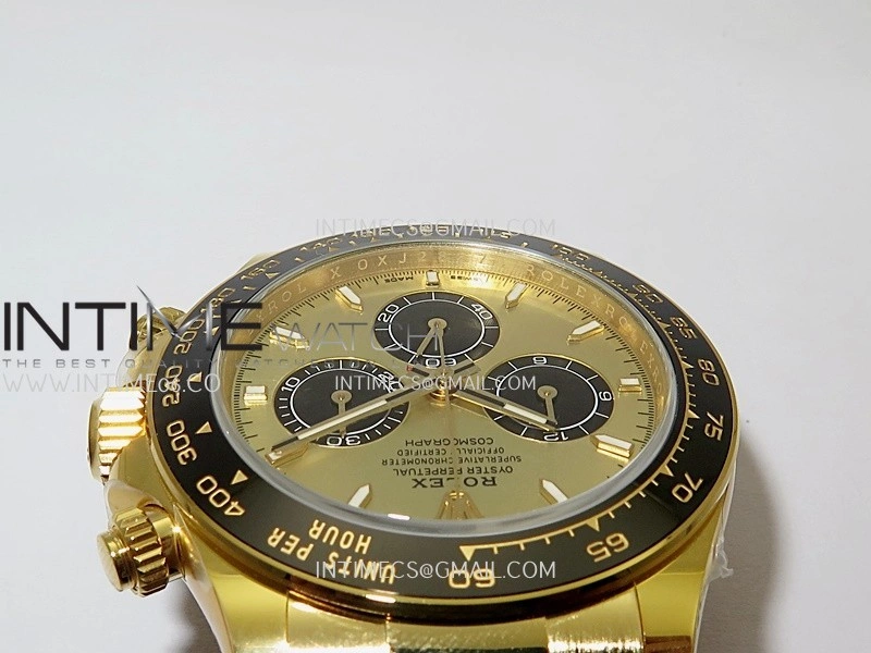 Daytona 126518 Gain Weight ARF 1:1 Best Edition YG Gold Dial Black Subdial Stick Marker On Oysterflex Strap DD4131