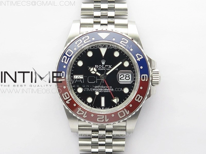GMT-Master II 126710 Red Blue Ceramic Bezel 904L SS GMF 1:1 Best Edition Black Dial on 904L Jubilee Bracelet VR3285 V5