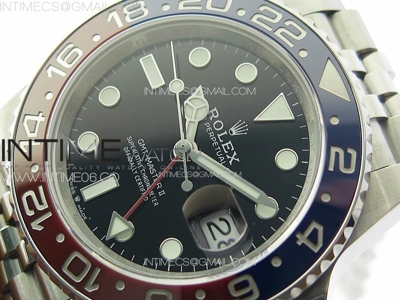 GMT-Master II 126710 Red Blue Ceramic Bezel 904L SS GMF 1:1 Best Edition Black Dial on 904L Jubilee Bracelet VR3285 V5