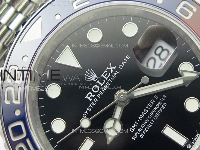 GMT-Master II 126710 Red Blue Ceramic Bezel 904L SS GMF 1:1 Best Edition Black Dial on 904L Jubilee Bracelet VR3285 V5