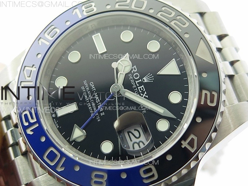 GMT-Master II 126710 Black Blue Ceramic Bezel 904L SS GMF 1:1 Best Edition Black Dial on 904L Jubilee Bracelet VR3285 V5