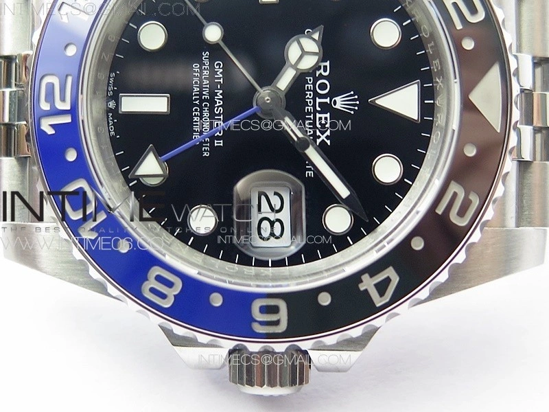 GMT-Master II 126710 Black Blue Ceramic Bezel 904L SS GMF 1:1 Best Edition Black Dial on 904L Jubilee Bracelet VR3285 V5