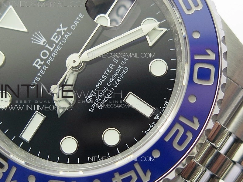 GMT-Master II 126710 Black Blue Ceramic Bezel 904L SS GMF 1:1 Best Edition Black Dial on 904L Jubilee Bracelet VR3285 V5