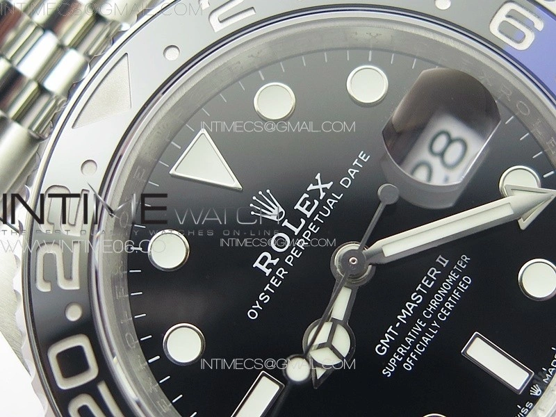 GMT-Master II 126710 Black Blue Ceramic Bezel 904L SS GMF 1:1 Best Edition Black Dial on 904L Jubilee Bracelet VR3285 V5