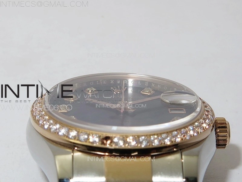 DateJust 31mm 72610 SS Crystals Bezel APSF Best Edition Blue MOP Dial Crystals Markers on Oyster Bracelet A2824
