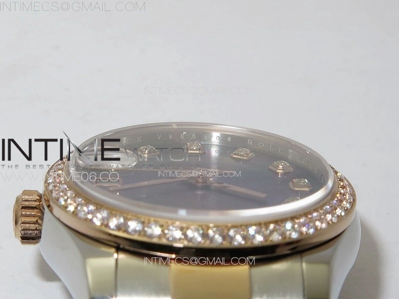 DateJust 31mm 72610 SS Crystals Bezel APSF Best Edition Blue MOP Dial Crystals Markers on Oyster Bracelet A2824