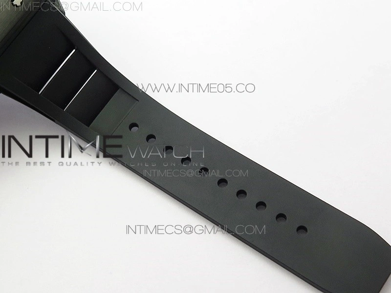 RM011 Carbon Case Carbon Bezel Chronograph KVF 1:1 Best Edition Skeleton Dial on Black Rubber Strap A7750