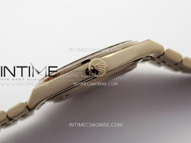 Land Dweller 127385 Diamond Bezel Gain Weight RG B Factory White Dial T Diamond Marker On RG Bracelet A7135