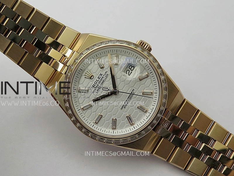 Land Dweller 127285 Diamond Bezel Gain Weight RG B Factory White Dial T Diamond Marker On RG Bracelet A7135