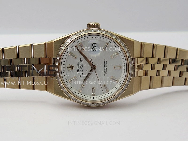 Land Dweller 127285 Diamond Bezel Gain Weight RG B Factory White Dial T Diamond Marker On RG Bracelet A7135