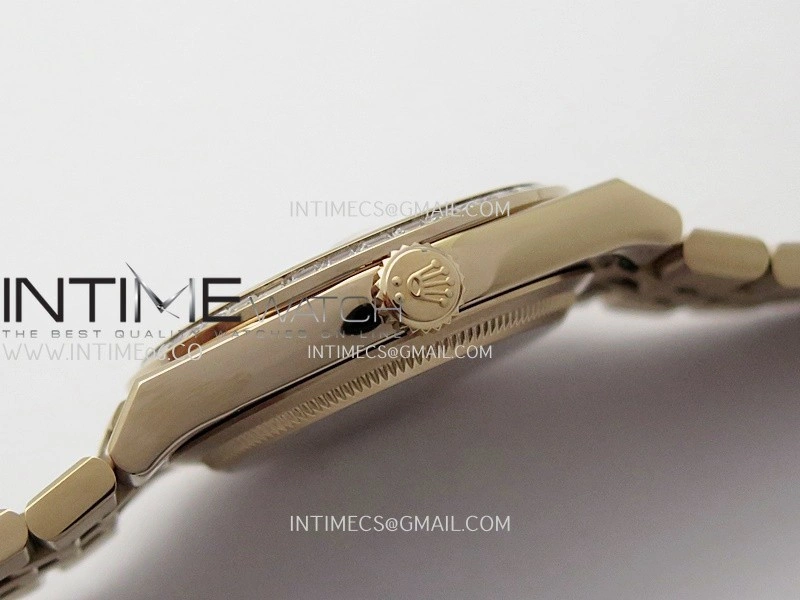Land Dweller 127285 Diamond Bezel Gain Weight RG B Factory White Dial T Diamond Marker On RG Bracelet A7135
