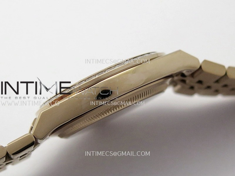 Land Dweller 127285 Diamond Bezel Gain Weight RG B Factory White Dial T Diamond Marker On RG Bracelet A7135