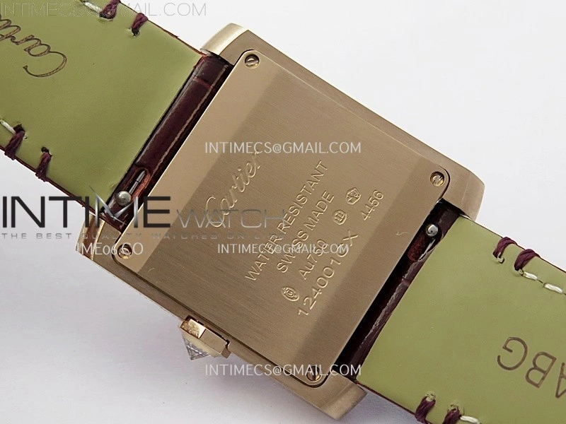 Tank Francaise Ladies 27mm Diamond Bezel RG 8848F 1:1 Best Edition Silver Dial on Red Leather Strap Ronda Quartz V2