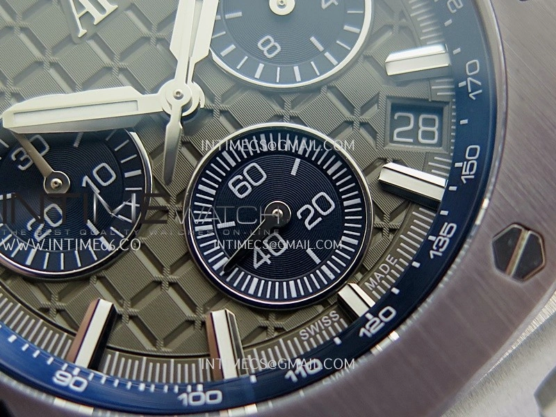 Royal Oak Offshore 43mm 26420 Ceramic Bezel SS APSF 1:1 Best Edition Gray Dial On Gray Rubber Strap SA4401 Super Clone