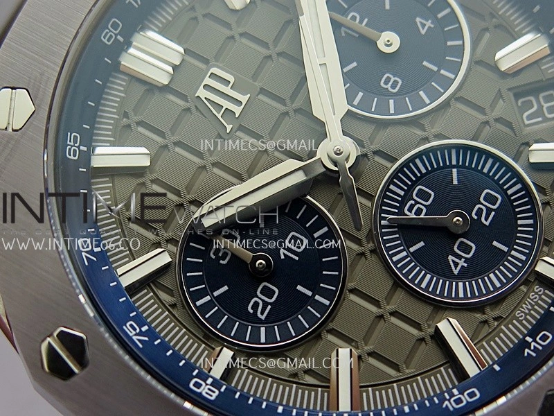 Royal Oak Offshore 43mm 26420 Ceramic Bezel SS APSF 1:1 Best Edition Gray Dial On Gray Rubber Strap SA4401 Super Clone