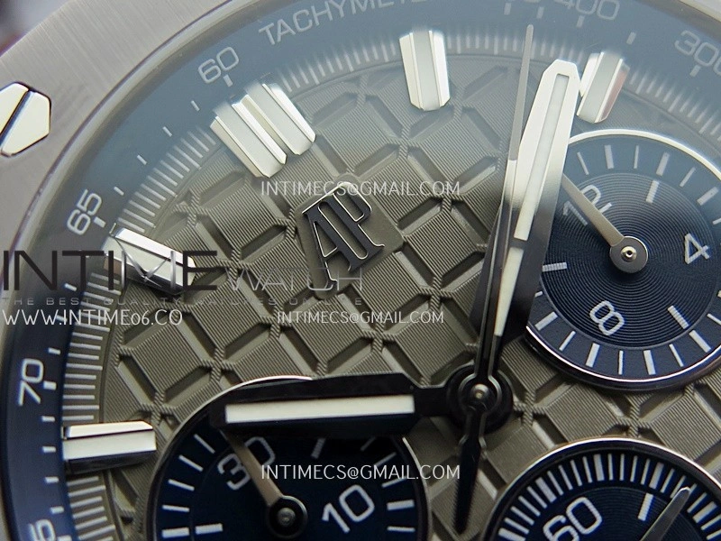 Royal Oak Offshore 43mm 26420 Ceramic Bezel SS APSF 1:1 Best Edition Gray Dial On Gray Rubber Strap SA4401 Super Clone