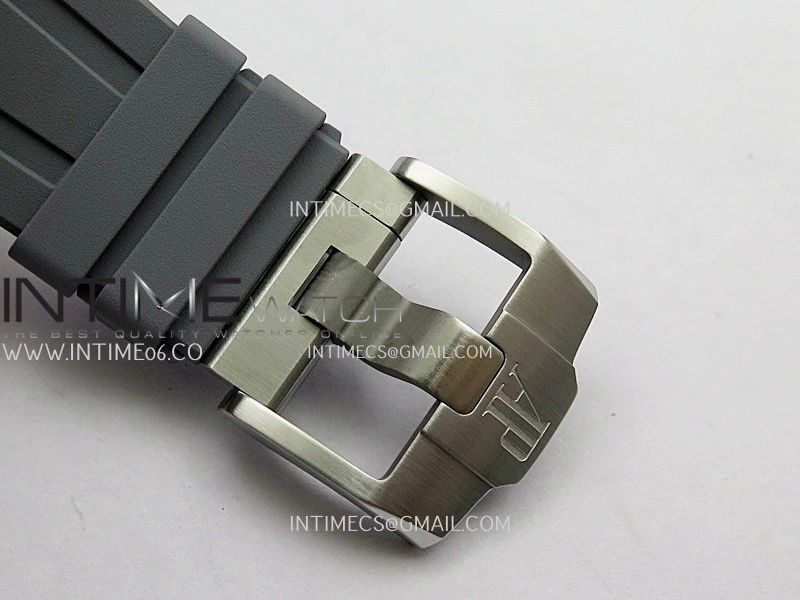 Royal Oak Offshore 43mm 26420 Ceramic Bezel SS APSF 1:1 Best Edition Gray Dial On Gray Rubber Strap SA4401 Super Clone