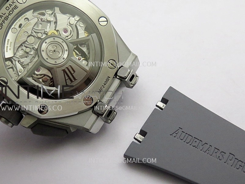 Royal Oak Offshore 43mm 26420 Ceramic Bezel SS APSF 1:1 Best Edition Gray Dial On Gray Rubber Strap SA4401 Super Clone