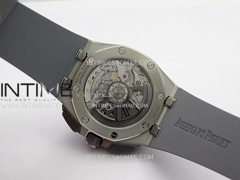 Royal Oak Offshore 43mm 26420 Ceramic Bezel SS APSF 1:1 Best Edition Gray Dial On Gray Rubber Strap SA4401 Super Clone