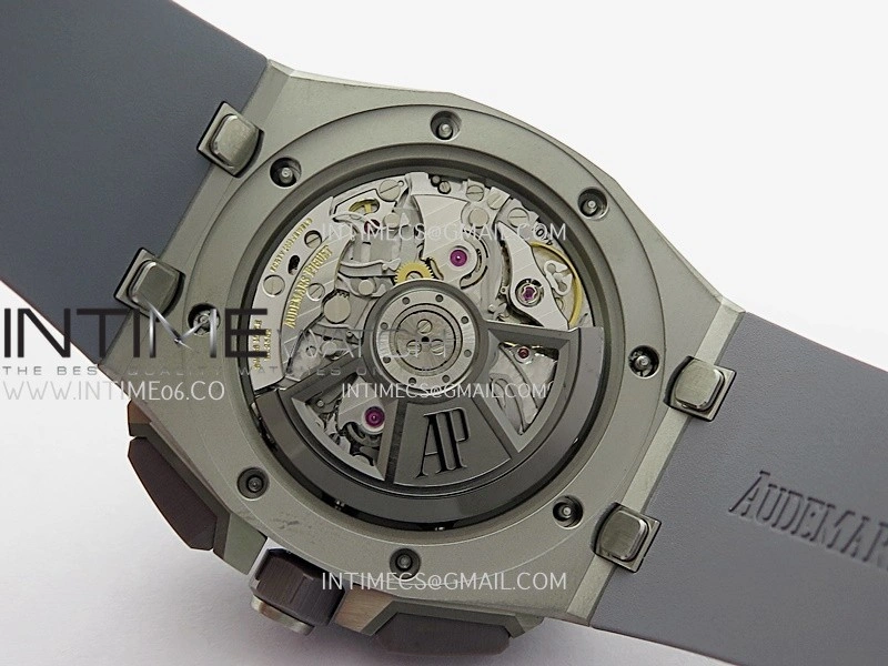 Royal Oak Offshore 43mm 26420 Ceramic Bezel SS APSF 1:1 Best Edition Gray Dial On Gray Rubber Strap SA4401 Super Clone