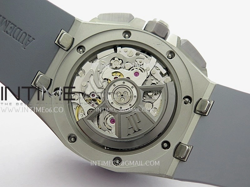 Royal Oak Offshore 43mm 26420 Ceramic Bezel SS APSF 1:1 Best Edition Gray Dial On Gray Rubber Strap SA4401 Super Clone