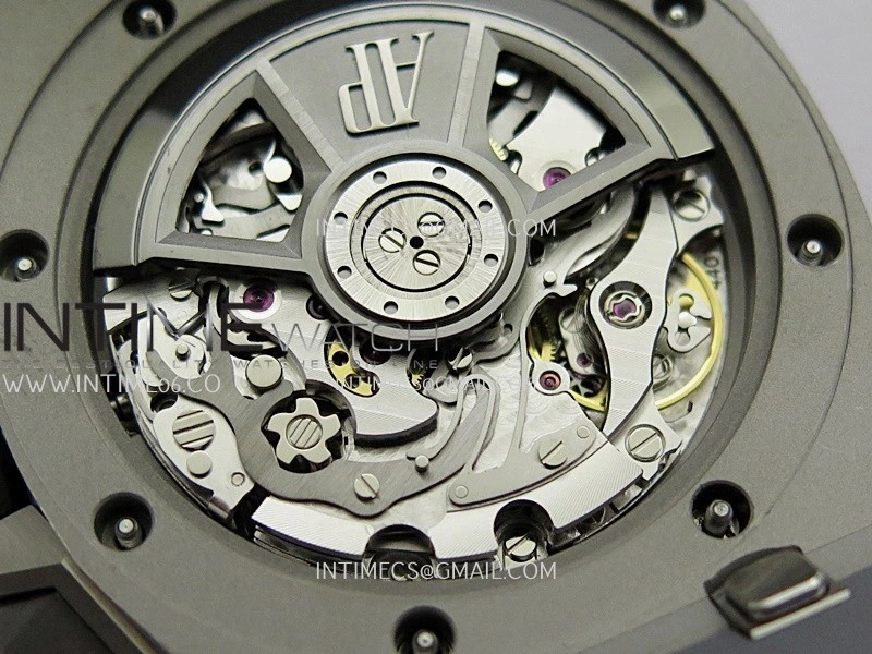Royal Oak Offshore 43mm 26420 Ceramic Bezel SS APSF 1:1 Best Edition Gray Dial On Gray Rubber Strap SA4401 Super Clone