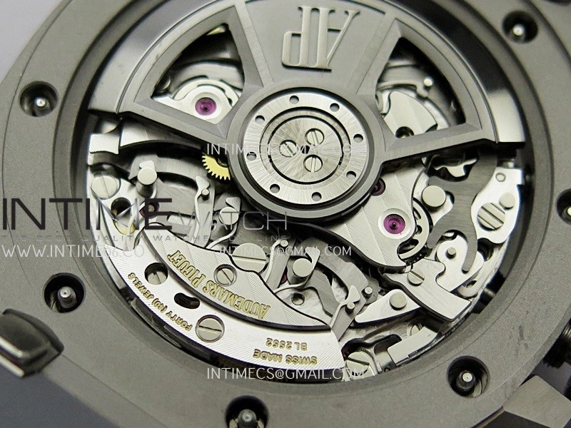 Royal Oak Offshore 43mm 26420 Ceramic Bezel SS APSF 1:1 Best Edition Gray Dial On Gray Rubber Strap SA4401 Super Clone