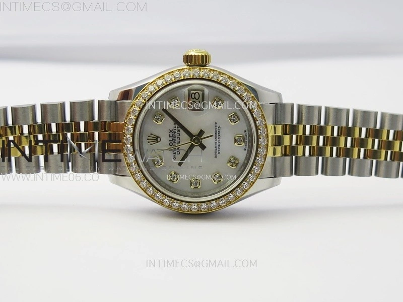Datejust 28mm 279173 Crystals Bezel SS YG APSF Best Edition MOP Dial Crystals Markers on Jubilee Bracelet NH05