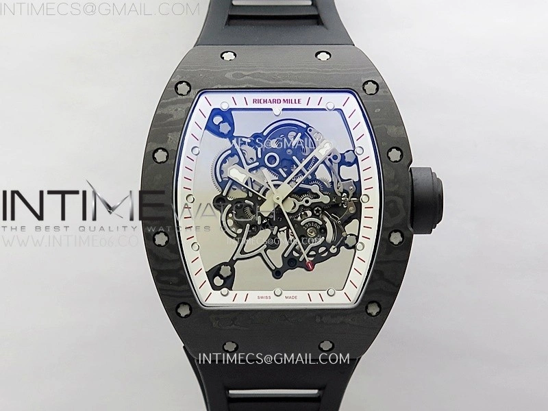 RM055 White inner Bezel Black Crown NTPT NTPT ZF 1:1 Best Edition on Black Rubber Strap RMUL2 Super Clone