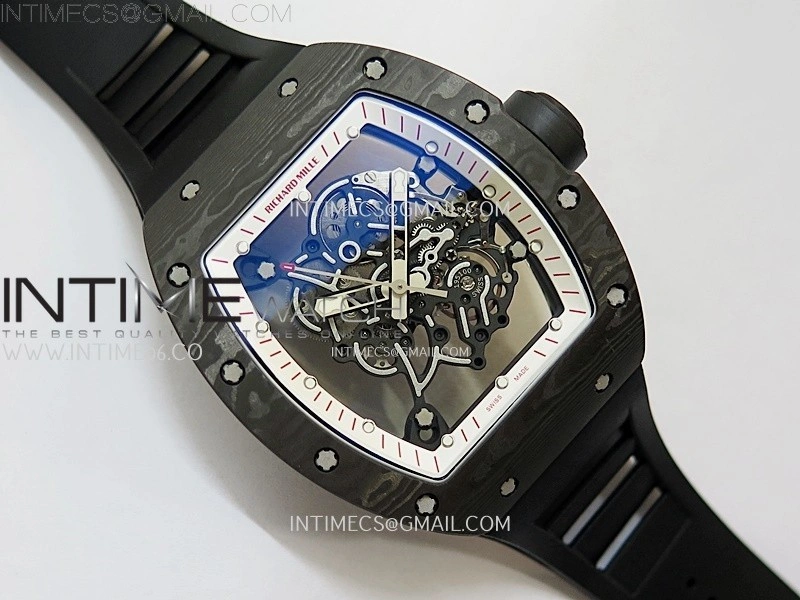 RM055 White inner Bezel Black Crown NTPT NTPT ZF 1:1 Best Edition on Black Rubber Strap RMUL2 Super Clone