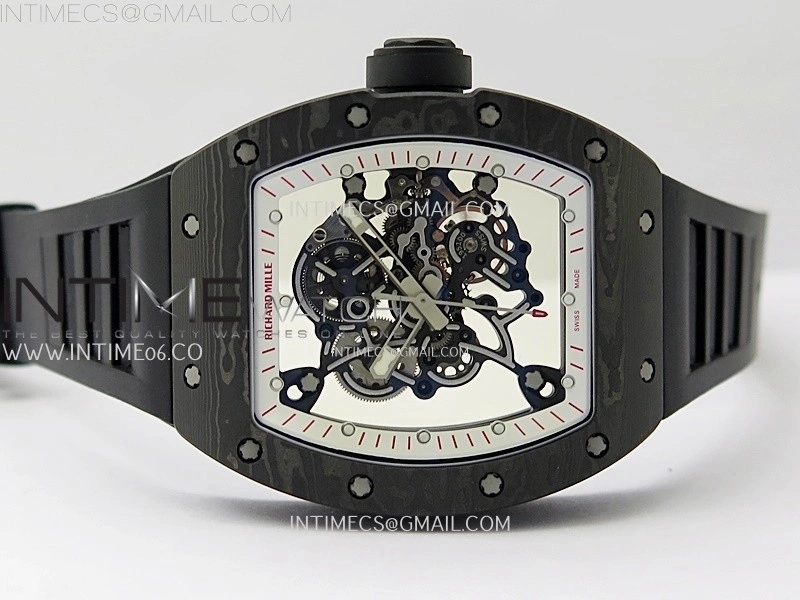RM055 White inner Bezel Black Crown NTPT NTPT ZF 1:1 Best Edition on Black Rubber Strap RMUL2 Super Clone