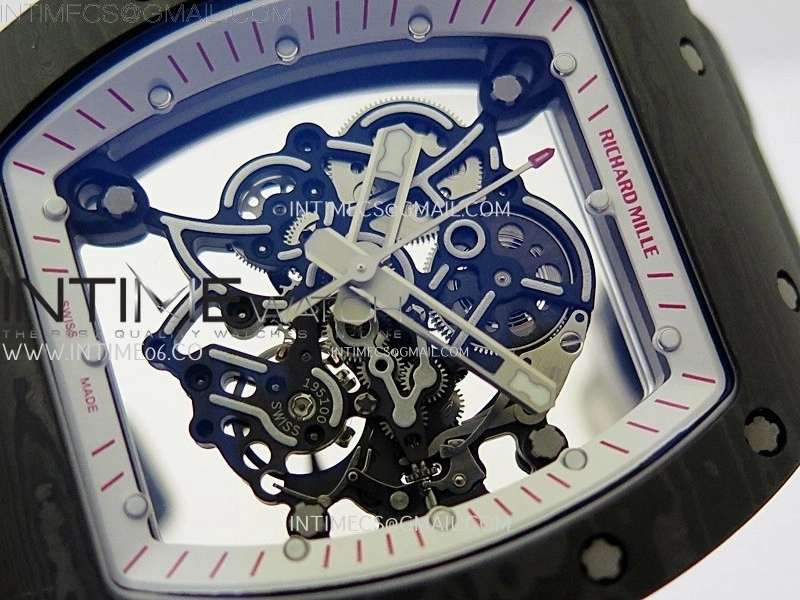 RM055 White inner Bezel Black Crown NTPT NTPT ZF 1:1 Best Edition on Black Rubber Strap RMUL2 Super Clone