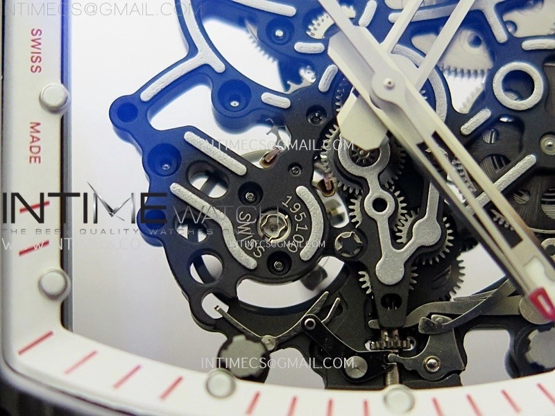 RM055 White inner Bezel Black Crown NTPT NTPT ZF 1:1 Best Edition on Black Rubber Strap RMUL2 Super Clone