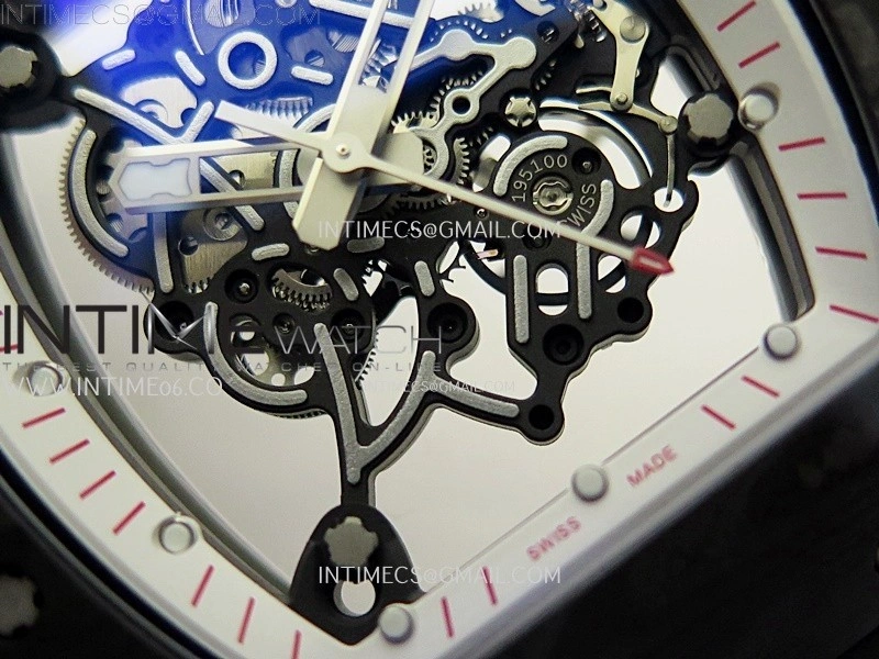 RM055 White inner Bezel Black Crown NTPT NTPT ZF 1:1 Best Edition on Black Rubber Strap RMUL2 Super Clone