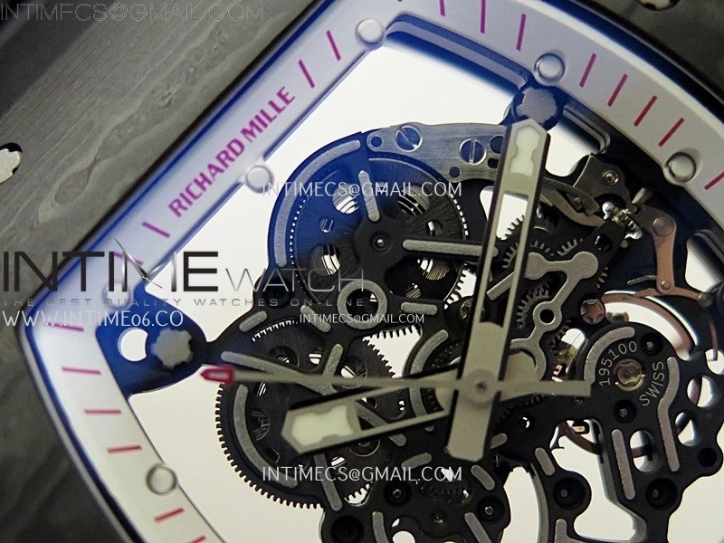 RM055 White inner Bezel Black Crown NTPT NTPT ZF 1:1 Best Edition on Black Rubber Strap RMUL2 Super Clone