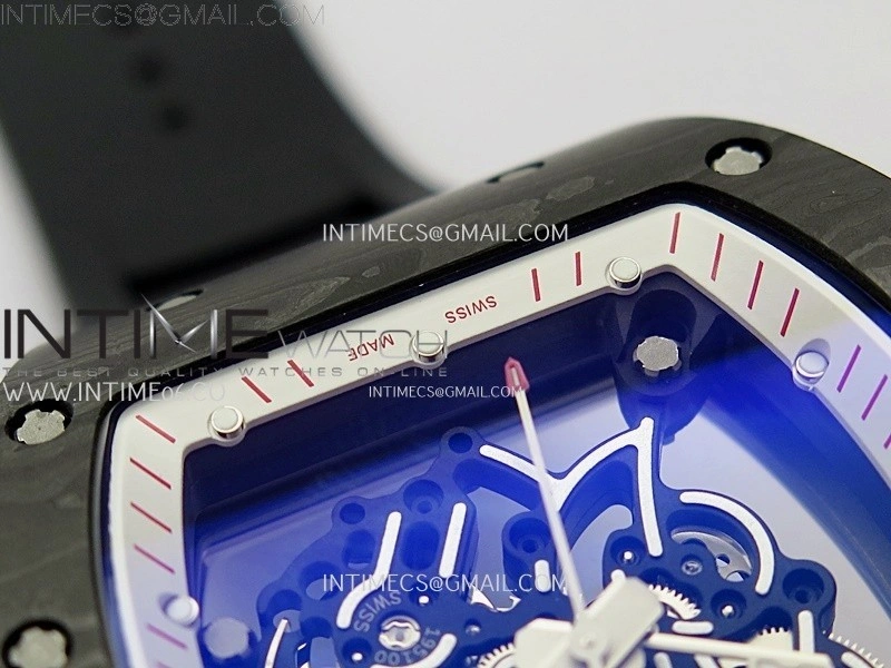 RM055 White inner Bezel Black Crown NTPT NTPT ZF 1:1 Best Edition on Black Rubber Strap RMUL2 Super Clone