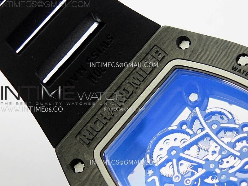 RM055 White inner Bezel Black Crown NTPT NTPT ZF 1:1 Best Edition on Black Rubber Strap RMUL2 Super Clone