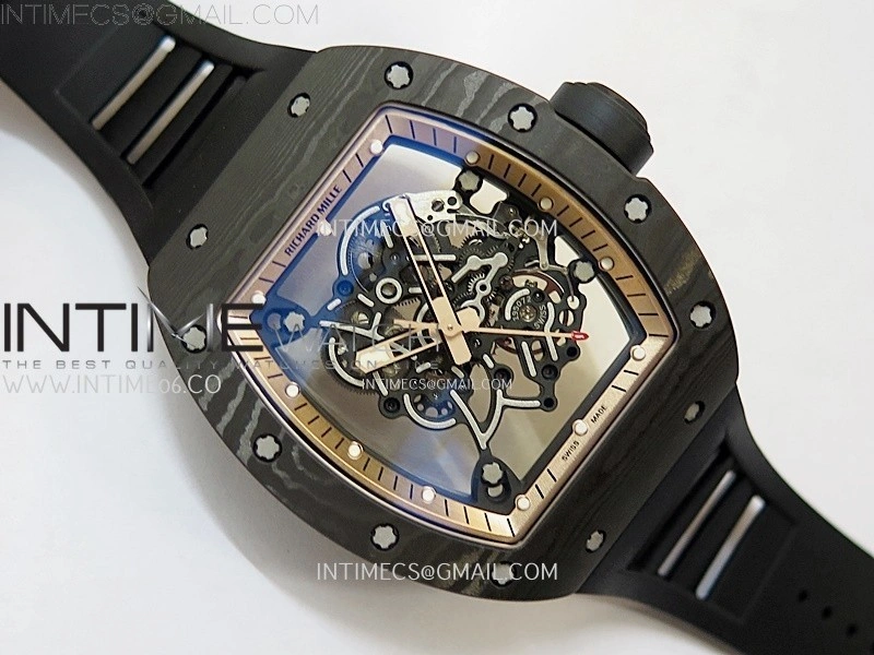 RM055 RG Inner Bezel Black Crown NTPT NTPT ZF 1:1 Best Edition on Black Rubber Strap RMUL2 Super Clone
