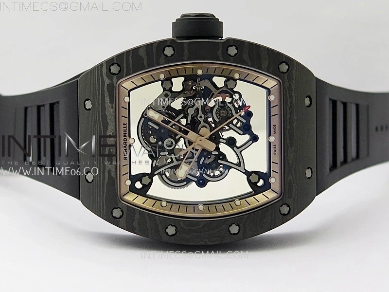 RM055 RG Inner Bezel Black Crown NTPT NTPT ZF 1:1 Best Edition on Black Rubber Strap RMUL2 Super Clone