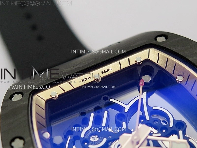 RM055 RG Inner Bezel Black Crown NTPT NTPT ZF 1:1 Best Edition on Black Rubber Strap RMUL2 Super Clone