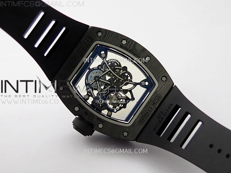 RM055 RG Inner Bezel Black Crown NTPT NTPT ZF 1:1 Best Edition on Black Rubber Strap RMUL2 Super Clone