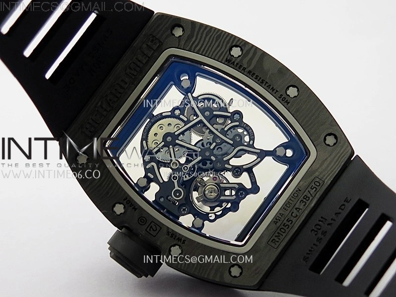 RM055 RG Inner Bezel Black Crown NTPT NTPT ZF 1:1 Best Edition on Black Rubber Strap RMUL2 Super Clone