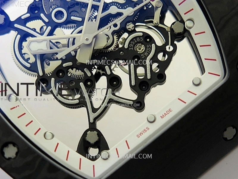 RM055 White Inner Bezel Black Crown NTPT NTPT ZF 1:1 Best Edition on White Rubber Strap RMUL2 Super Clone