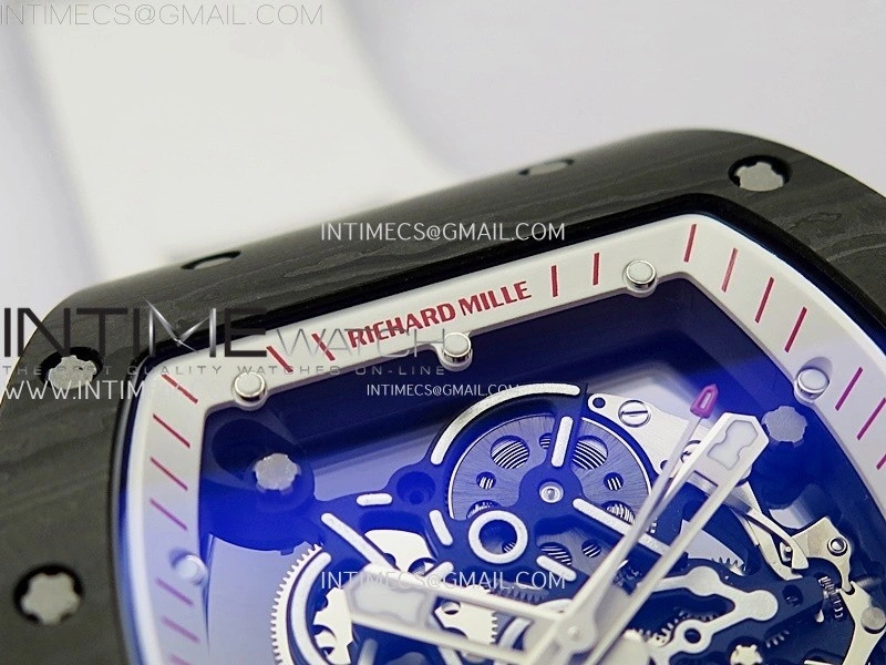 RM055 White Inner Bezel Black Crown NTPT NTPT ZF 1:1 Best Edition on White Rubber Strap RMUL2 Super Clone
