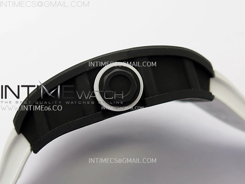 RM055 White Inner Bezel Black Crown NTPT NTPT ZF 1:1 Best Edition on White Rubber Strap RMUL2 Super Clone