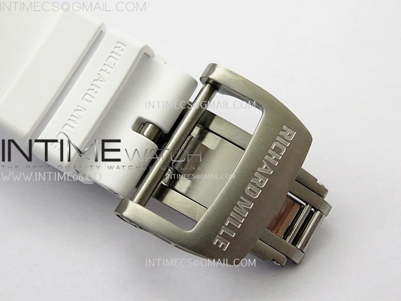 RM055 White Inner Bezel Black Crown NTPT NTPT ZF 1:1 Best Edition on White Rubber Strap RMUL2 Super Clone