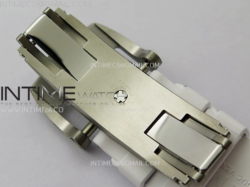 RM055 White Inner Bezel Black Crown NTPT NTPT ZF 1:1 Best Edition on White Rubber Strap RMUL2 Super Clone