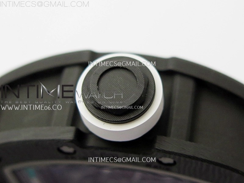 RM055 Blue Inner Bezel Black Crown NTPT NTPT ZF 1:1 Best Edition on White Rubber Strap RMUL2 Super Clone