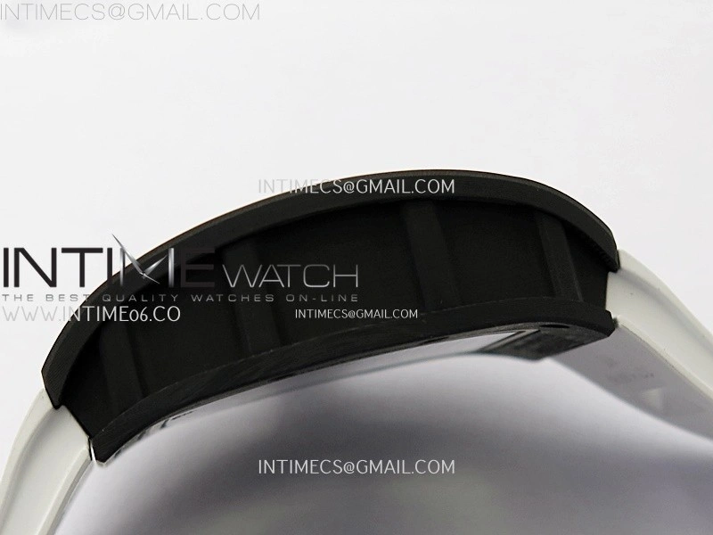 RM055 Blue Inner Bezel Black Crown NTPT NTPT ZF 1:1 Best Edition on White Rubber Strap RMUL2 Super Clone